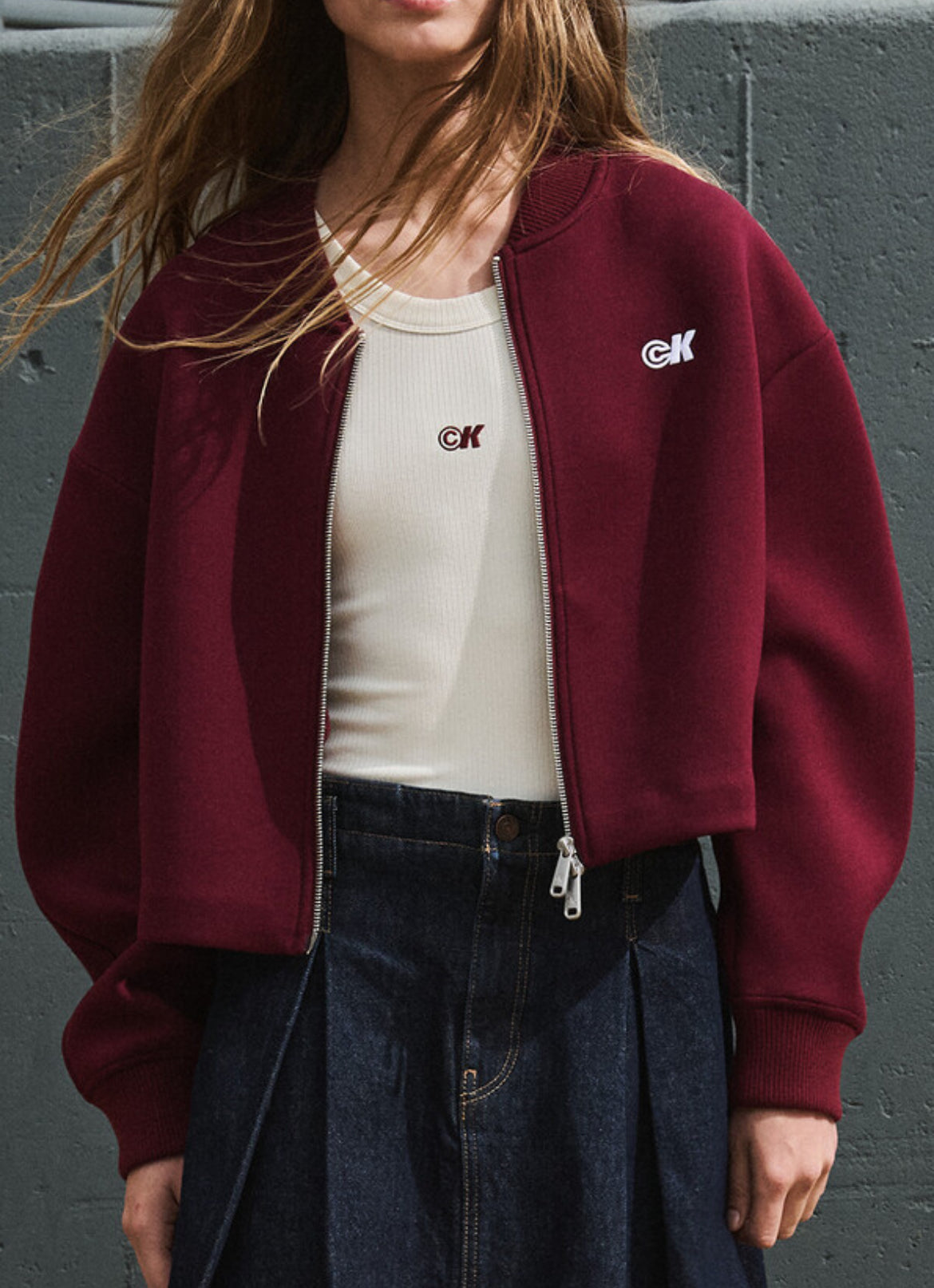 Oversized scuba zip Bumber Jacket