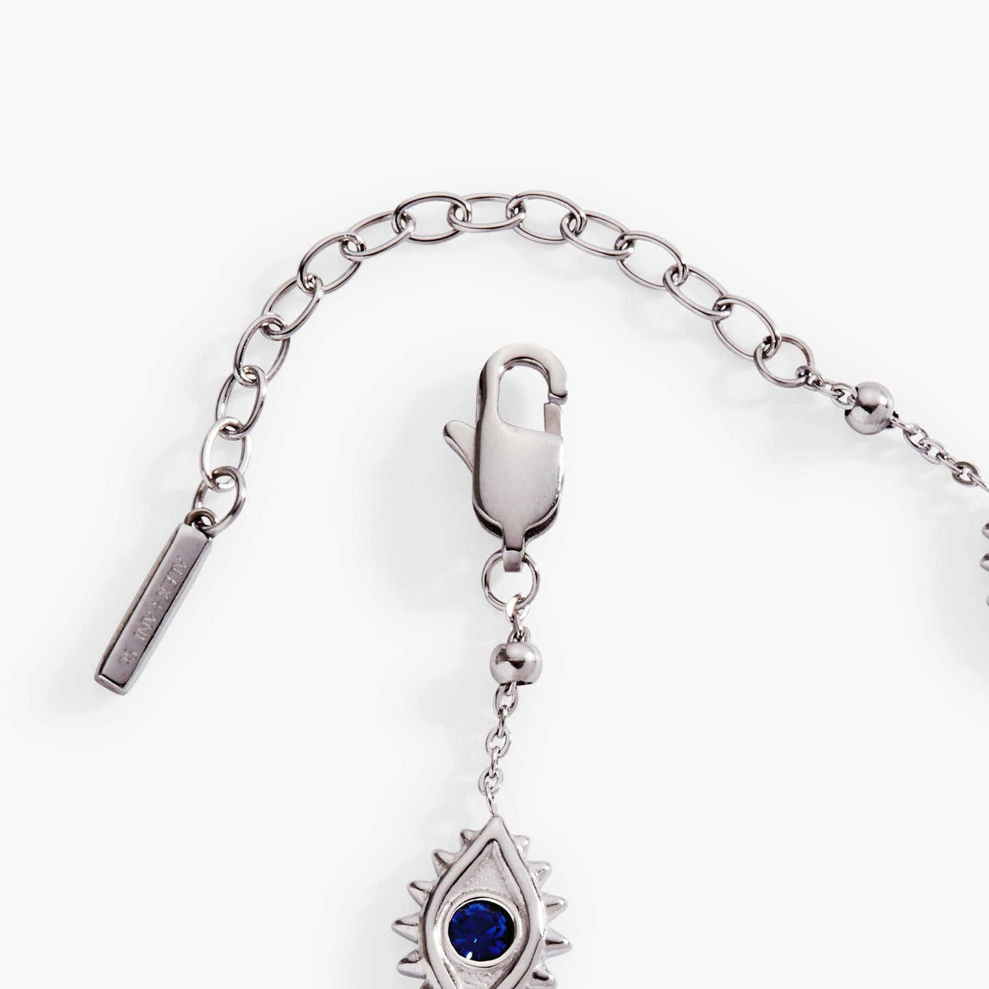 Evil Eye Crystal Stone Chain Bracelet: Stainless Steel Gold
