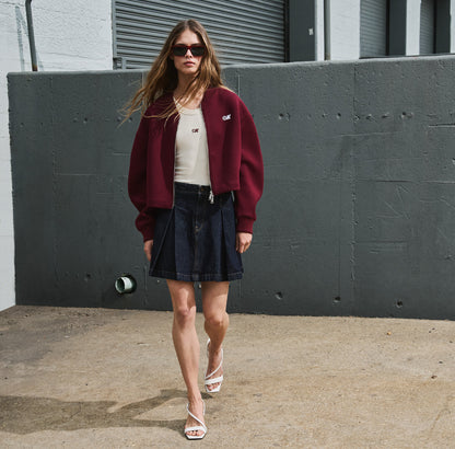 Oversized scuba zip Bumber Jacket