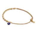 Evil Eye Pull Chain Bracelet: 14kt Gold Over Sterling Silver