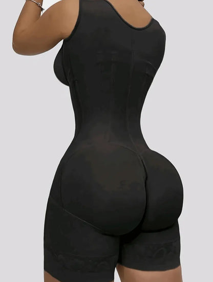 Shapewear High-waist Corset Trainer Lace paneling design Nylon/Elastic Fiber blend withBoning effects posture correction