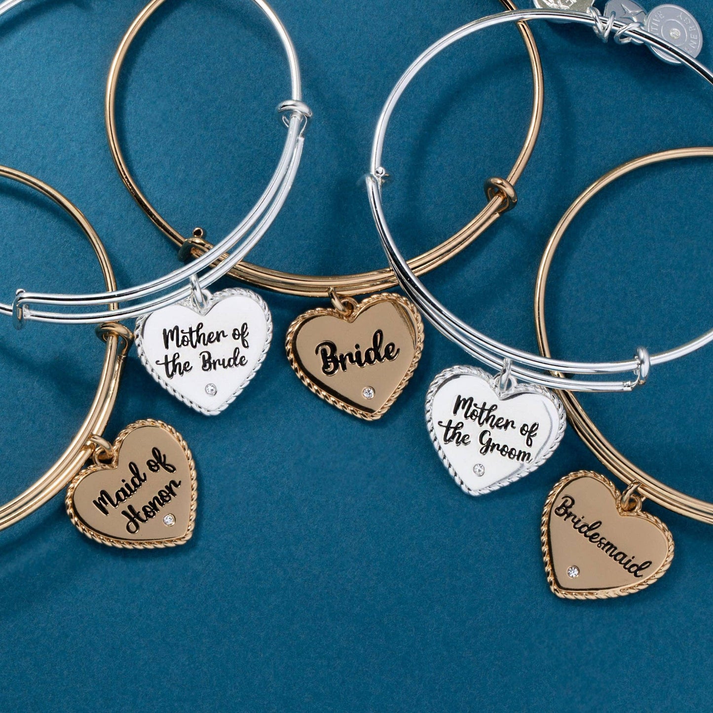 Bride Heart Bangle: Silver