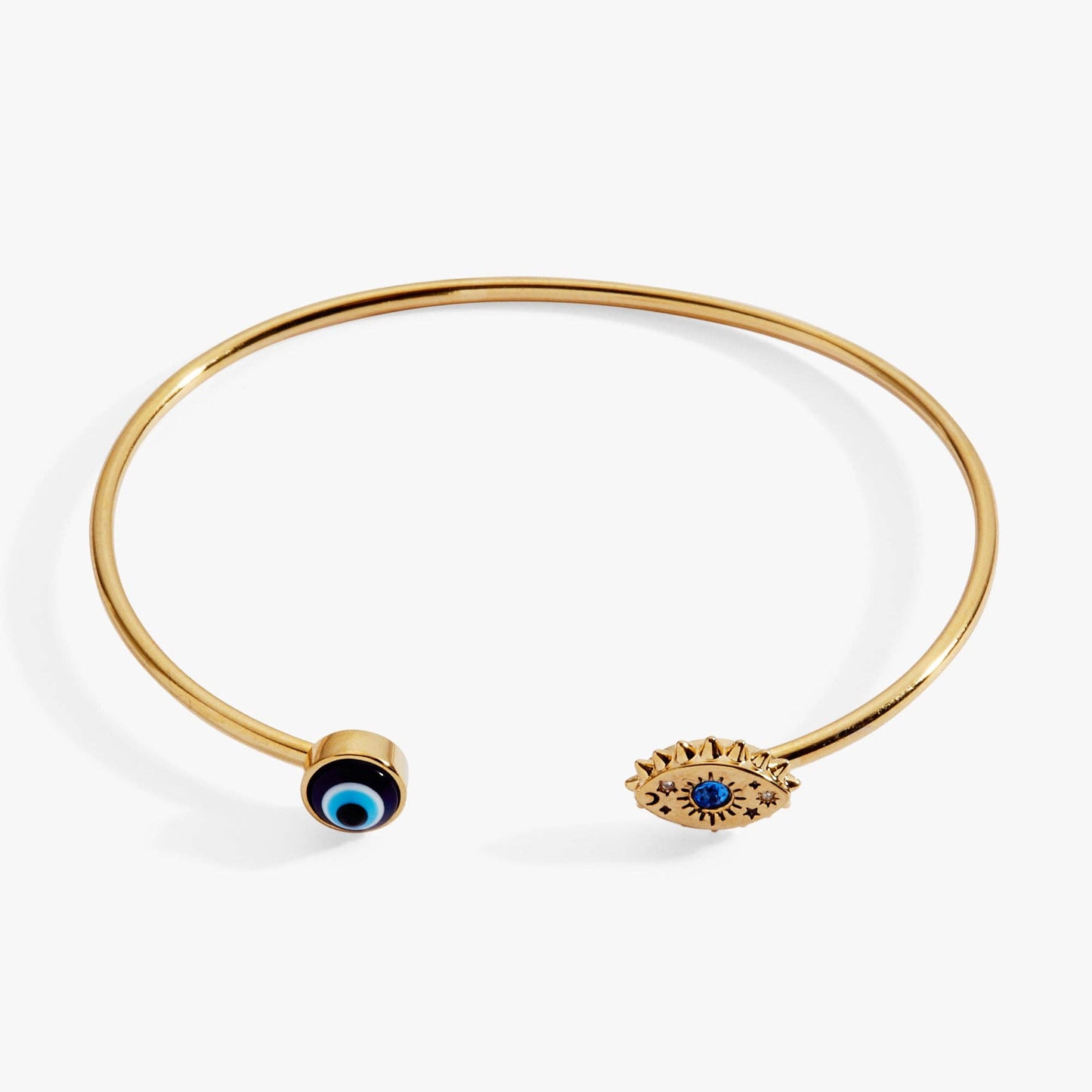 Evil Eye Flex Cuff: Gold