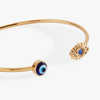 Evil Eye Flex Cuff: Gold
