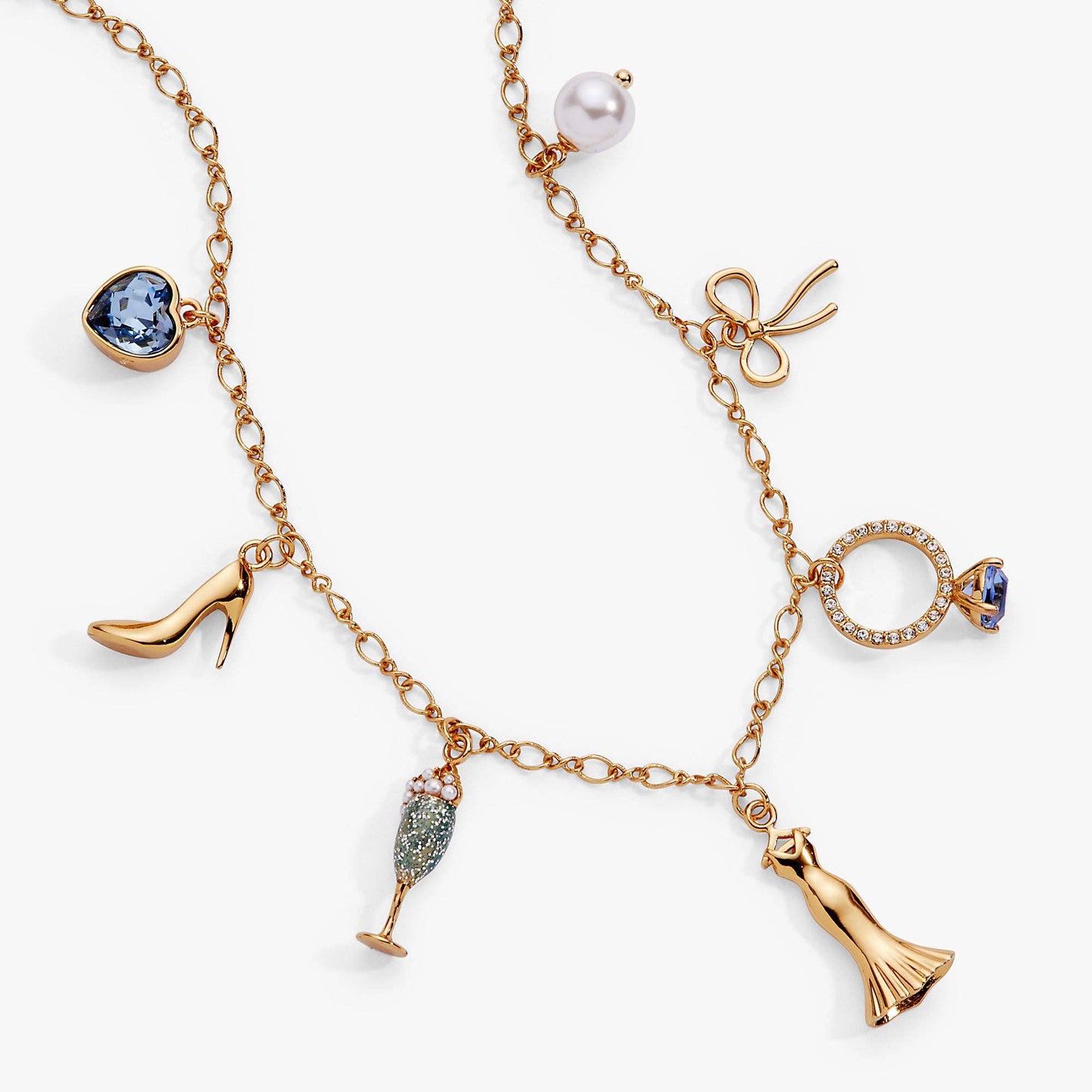 Bridal Multi-Charm Necklace: Silver