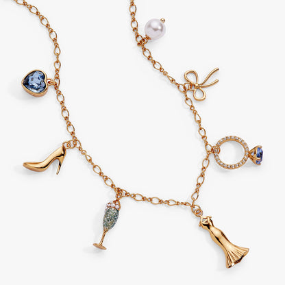 Bridal Multi-Charm Necklace: Silver