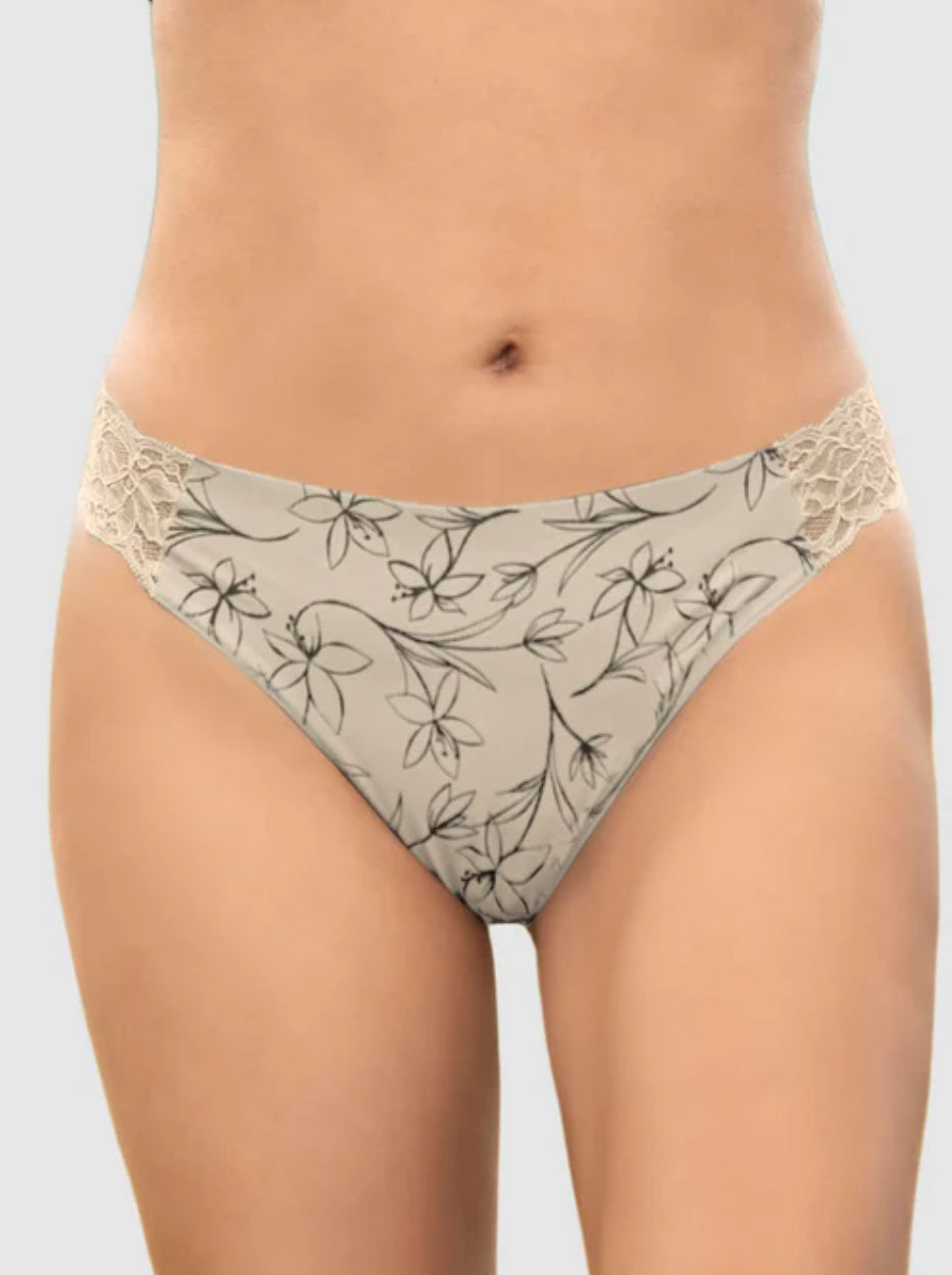 Leonisa Lace Side Seamless Thong Panty