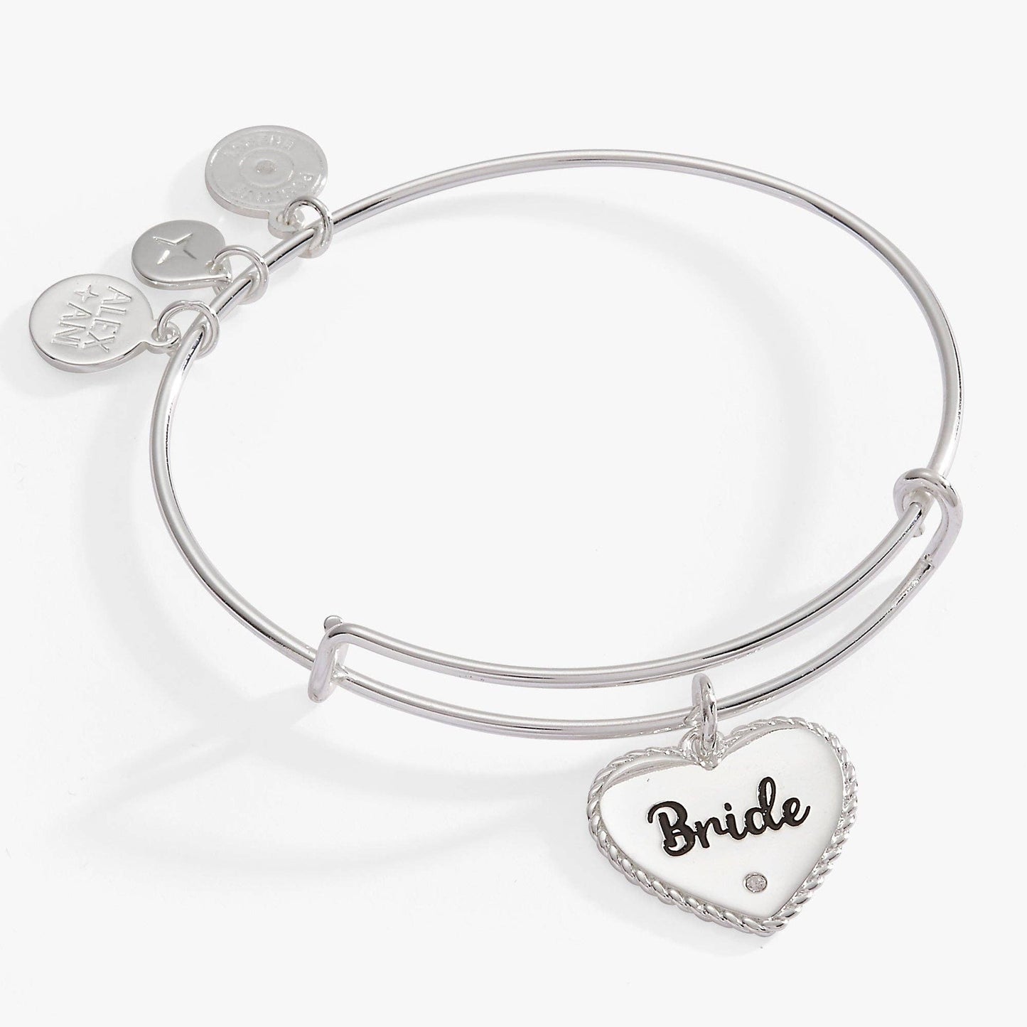 Bride Heart Bangle: Silver