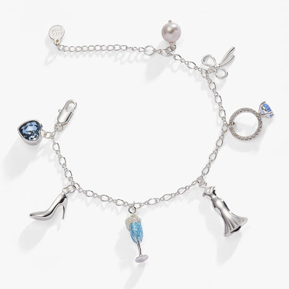 Bridal Multi-Charm Bracelet: Silver