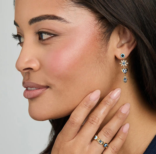 Evil Eye Linear Earring