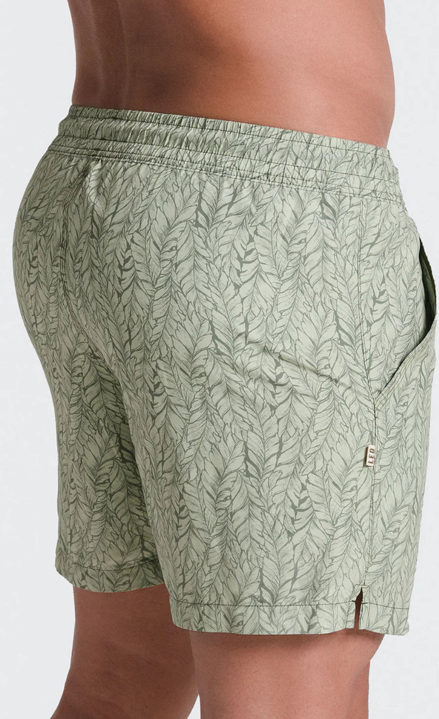 Leo men's blue print swim trunks - view 6