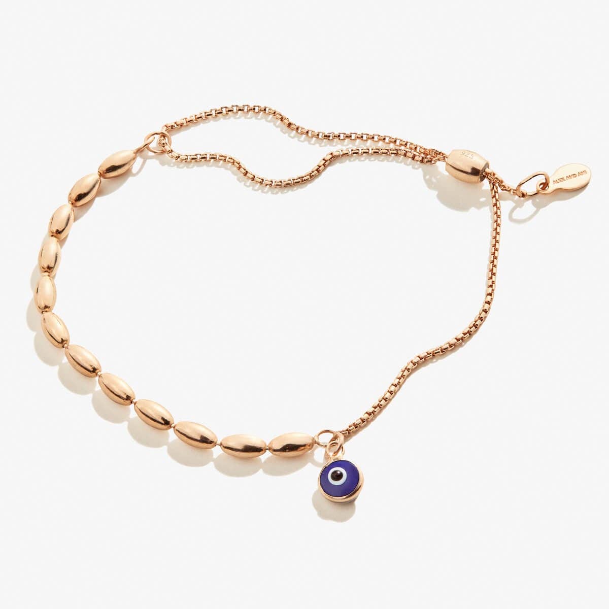 Evil Eye Pull Chain Bracelet: 14kt Gold Over Sterling Silver