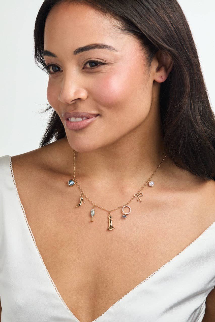 Bridal Multi-Charm Necklace: Silver