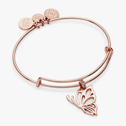 Goliath Butterfly Openwork Bangle: Rose Silver