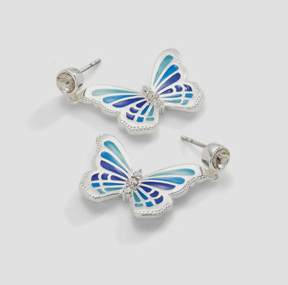 Butterfly and Crystal Earrings
