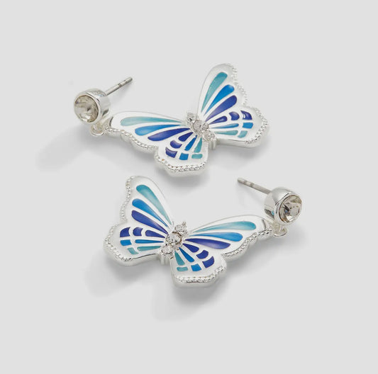 Butterfly and Crystal Earrings