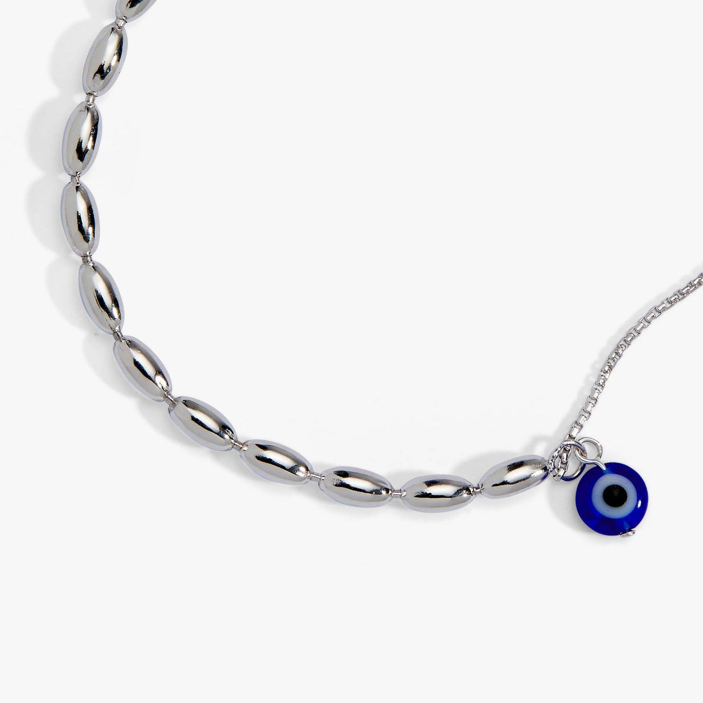 Evil Eye Pull Chain Bracelet: Sterling Silver
