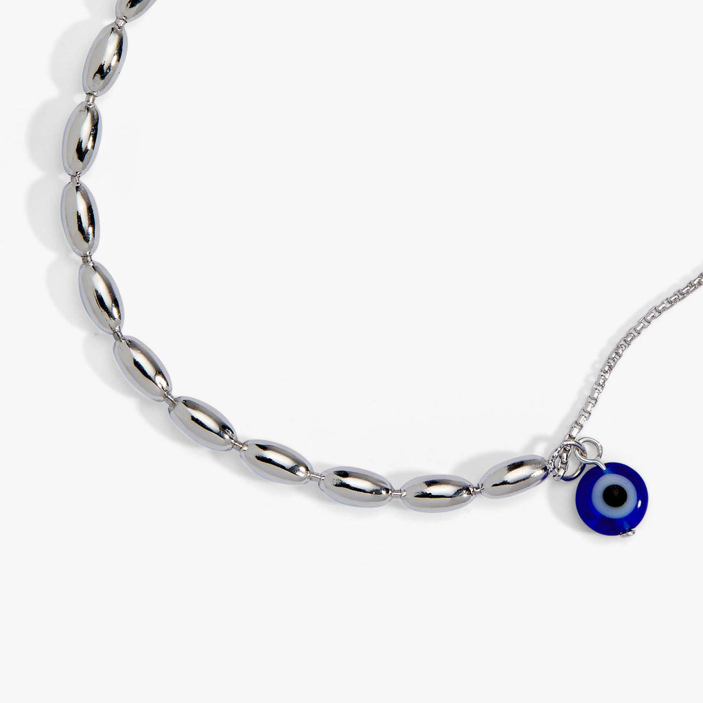 Evil Eye Pull Chain Bracelet: 14kt Gold Over Sterling Silver