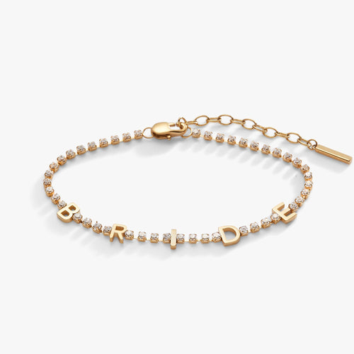 "Bride" Crystal Tennis Bracelet: Stainless Steel Silver