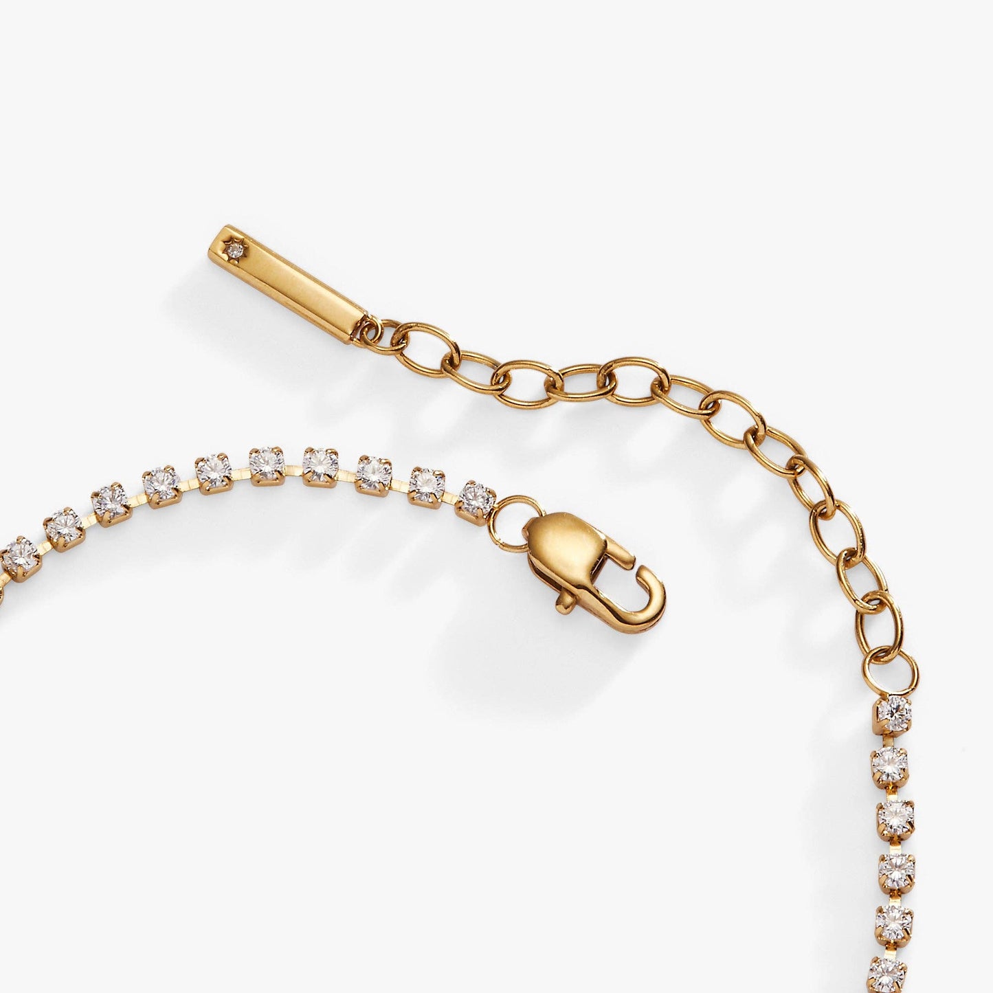 "Bride" Crystal Tennis Bracelet: Stainless Steel Silver