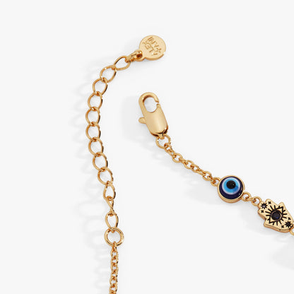 Evil Eye Linear Bracelet: Gold