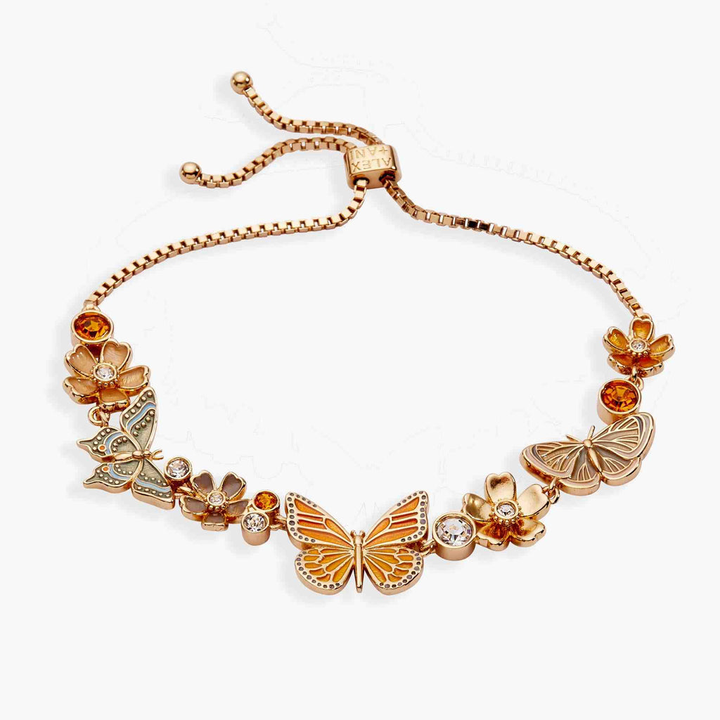 New York Botanical Garden® Butterfly Inline Bolo Bracelet: Gold
