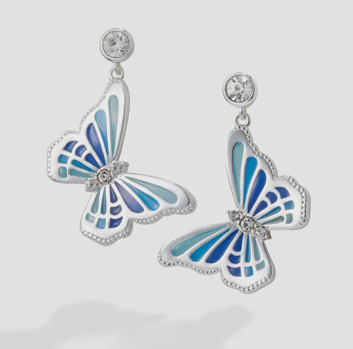 Butterfly and Crystal Earrings