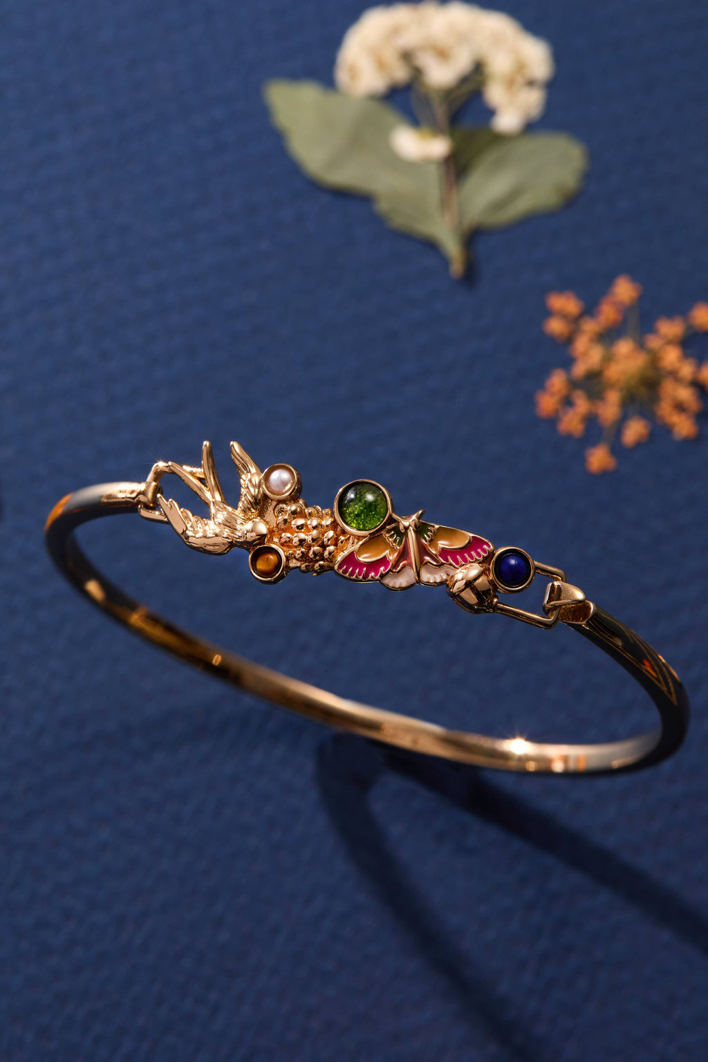 Woodland Gemstone Tension Cuff: Gold by Alex and Ani - alternate view 3