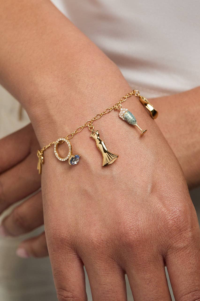 Bridal Multi-Charm Bracelet: Silver