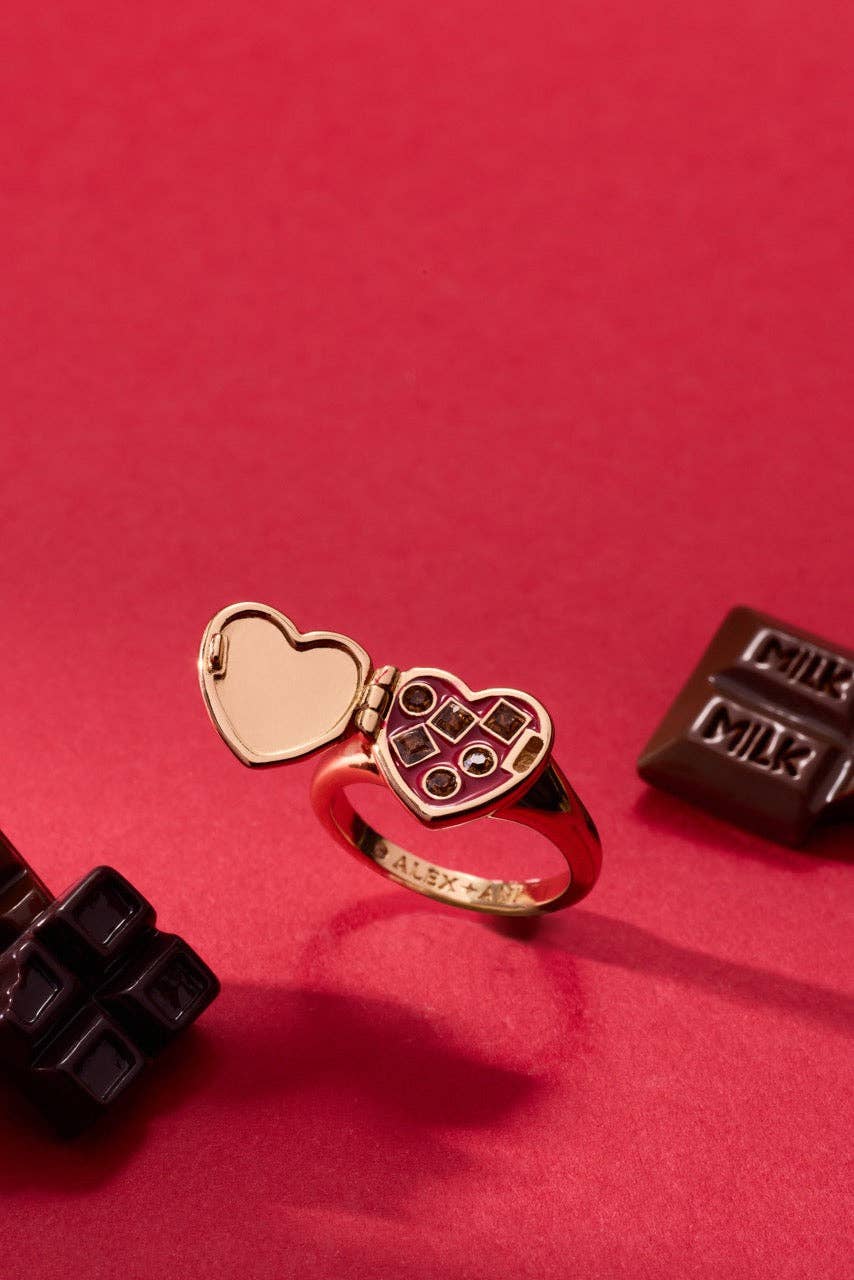 Box of Chocolate Locket Ring: Gold