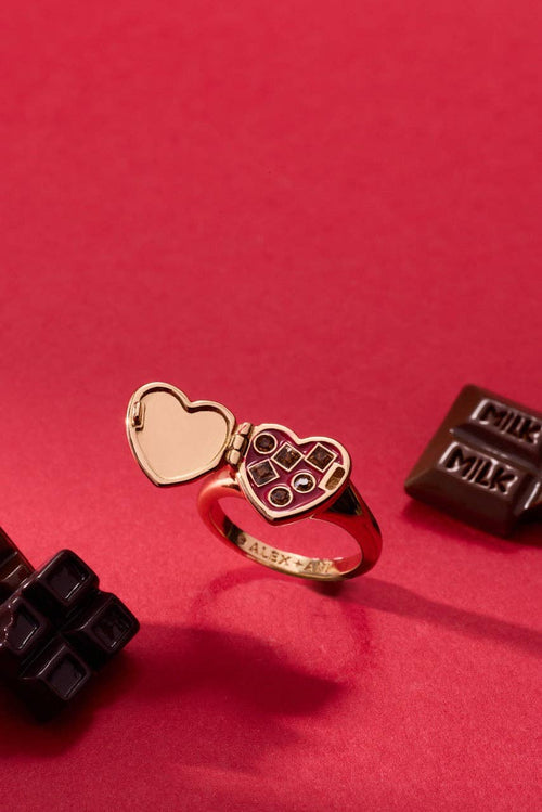 Box of Chocolate Locket Ring: Gold by Alex and Ani - alternate view 2
