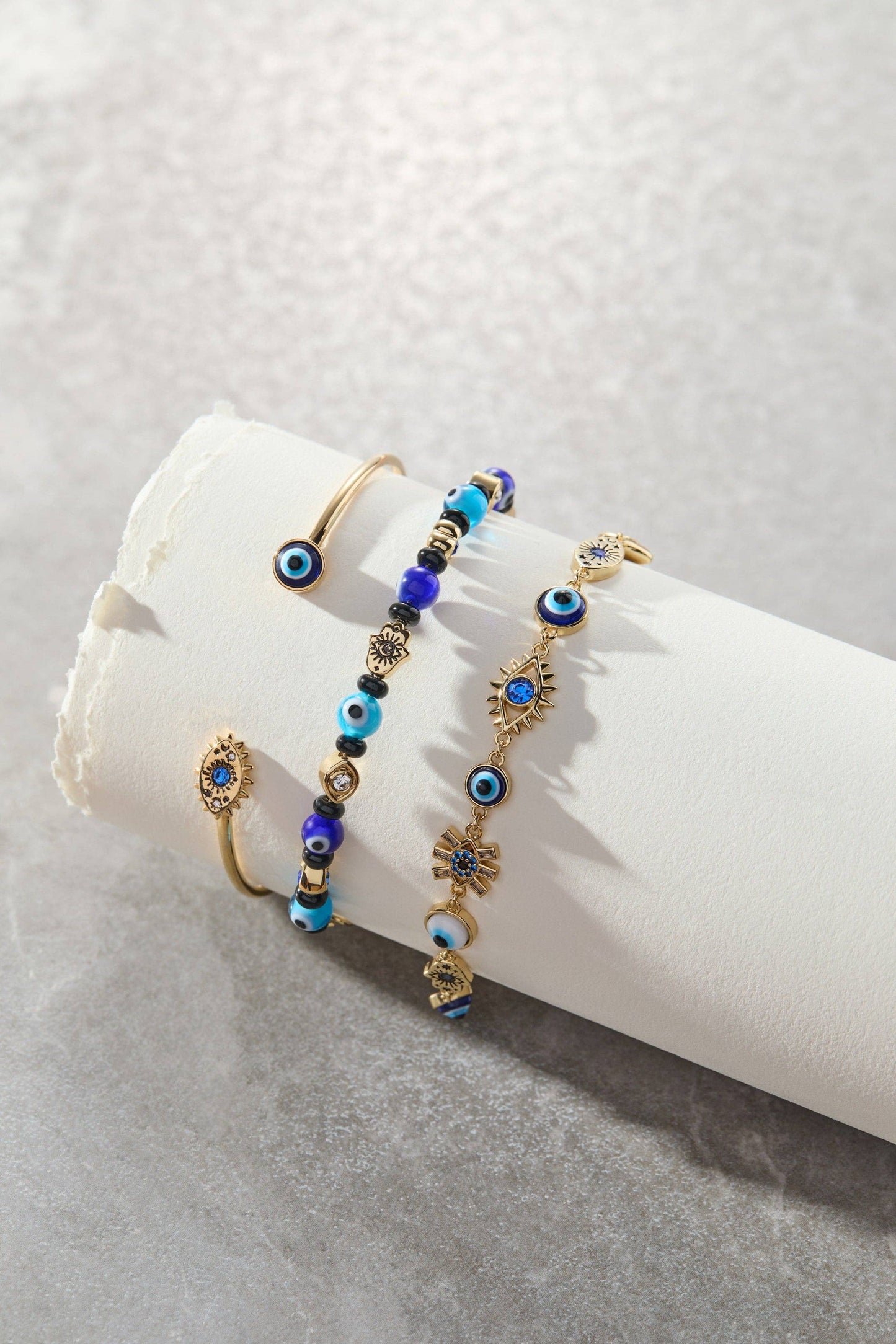 Evil Eye Linear Bracelet: Gold
