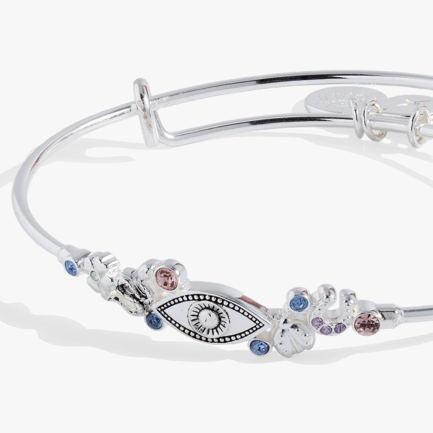Evil Eye Inline Bangle: Silver