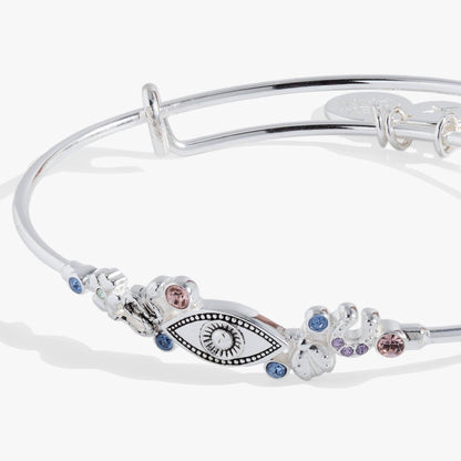 Evil Eye Inline Bangle: Silver