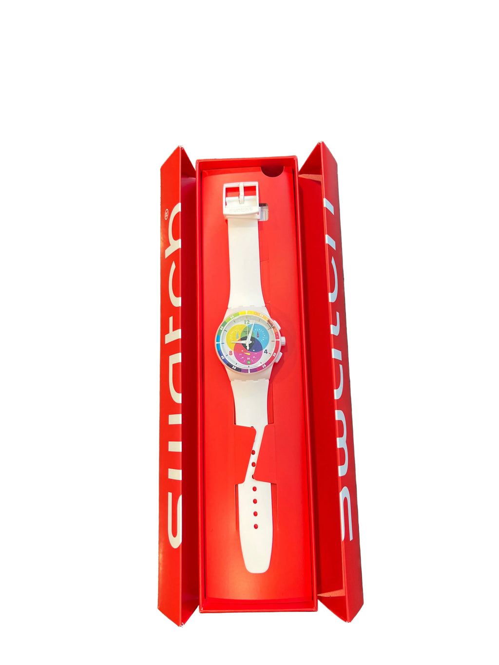 Swatch rainbow dial chronograph in original box