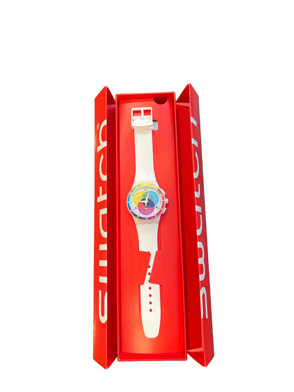 Swatch rainbow dial chronograph in original box