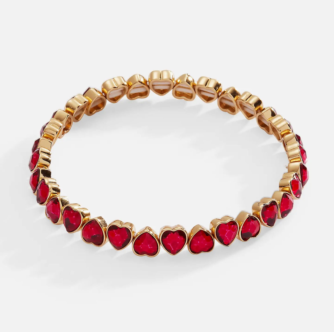 Red Crystal Heart Stretch Bracelet
