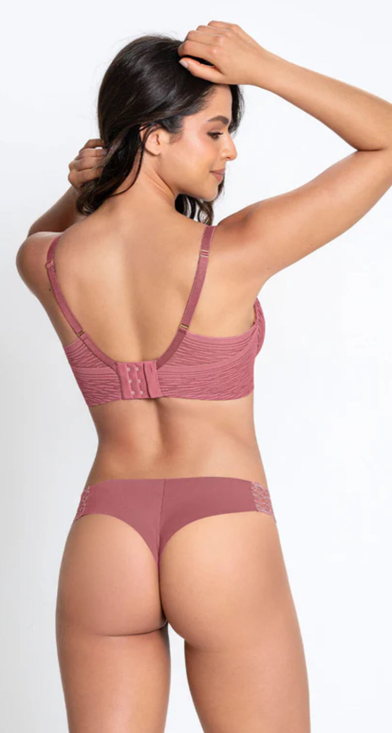Leonisa Lace Side Seamless Thong Panty