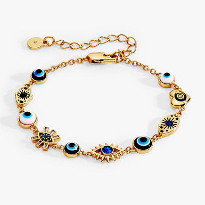 Evil Eye Linear Bracelet: Gold