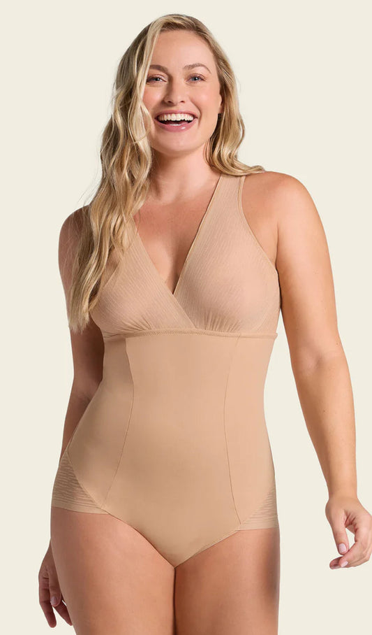 Leonisa Sheer Stripe Detail Sculpting Bodysuit 018517