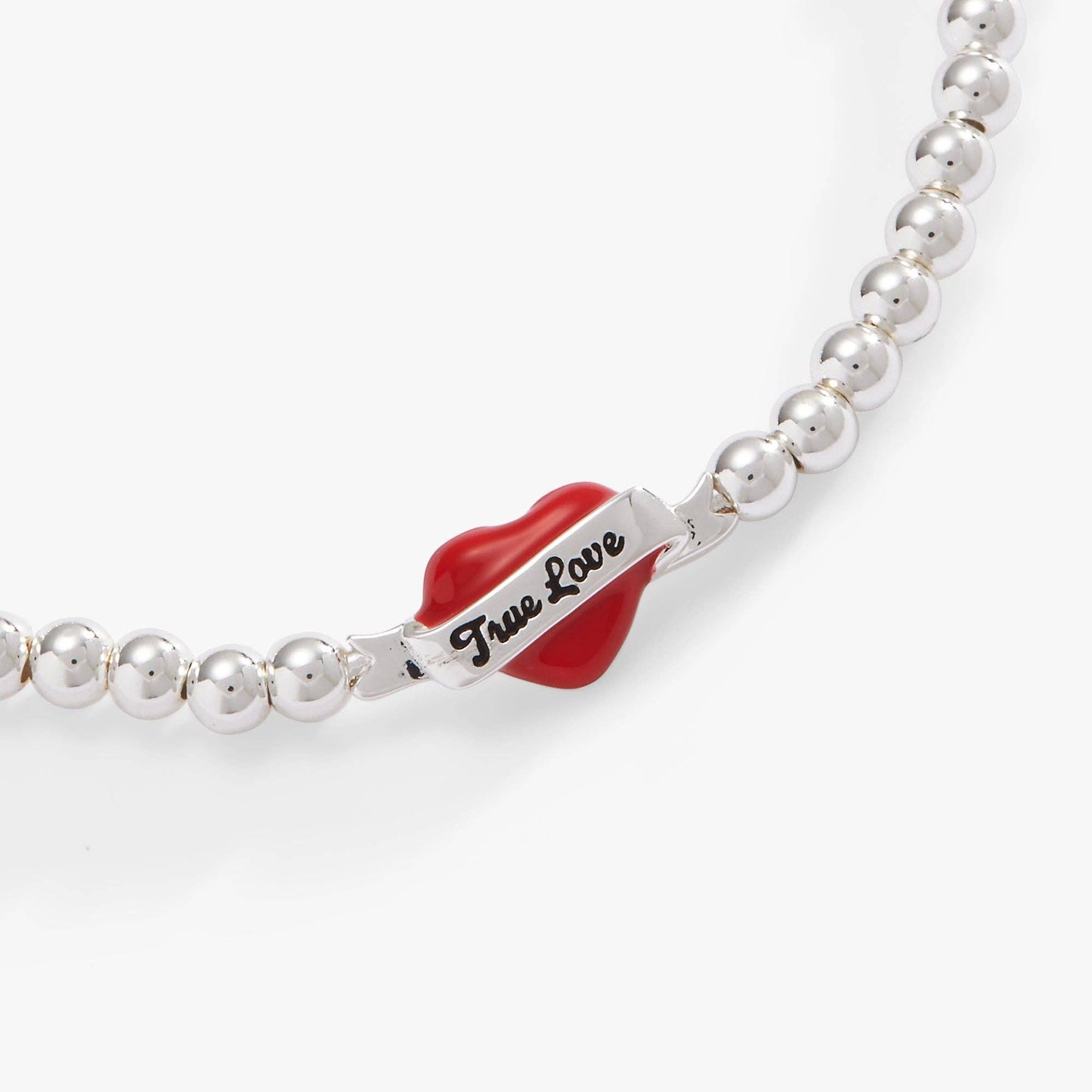 True Love Heart Stretch Bracelet: Silver