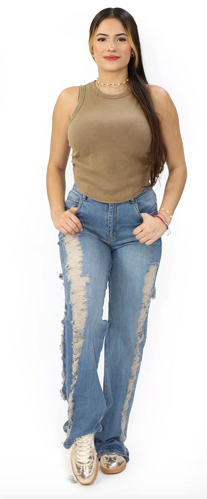 LIGHT DENIM WIDE LEG JEAN BY SCARCHA