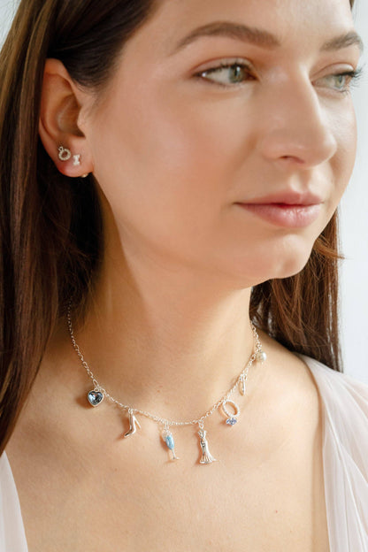 Bridal Multi-Charm Necklace: Silver
