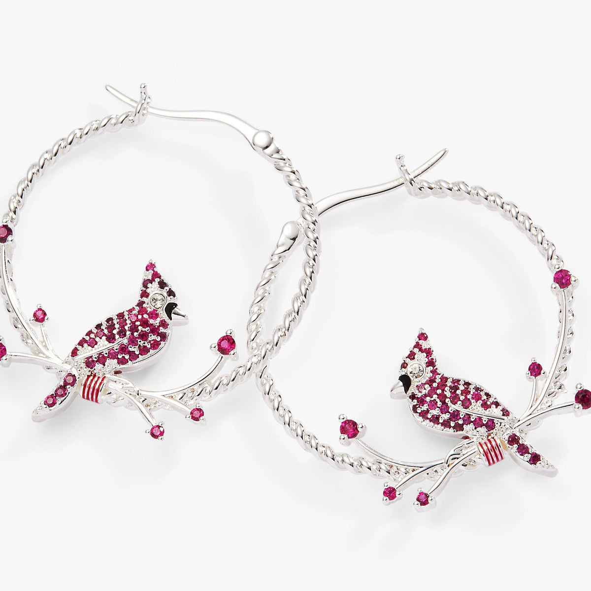 Cardinal Reversible Hoop Earrings: Silver