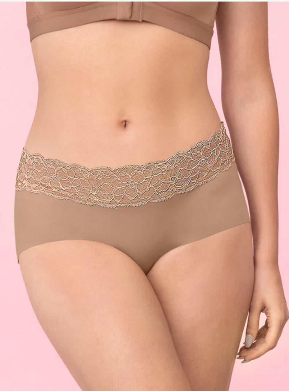 Leonisa Ultra Light Lace Trim Hipster Panty - view 23