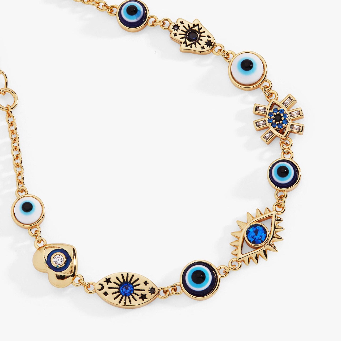 Evil Eye Linear Bracelet: Gold