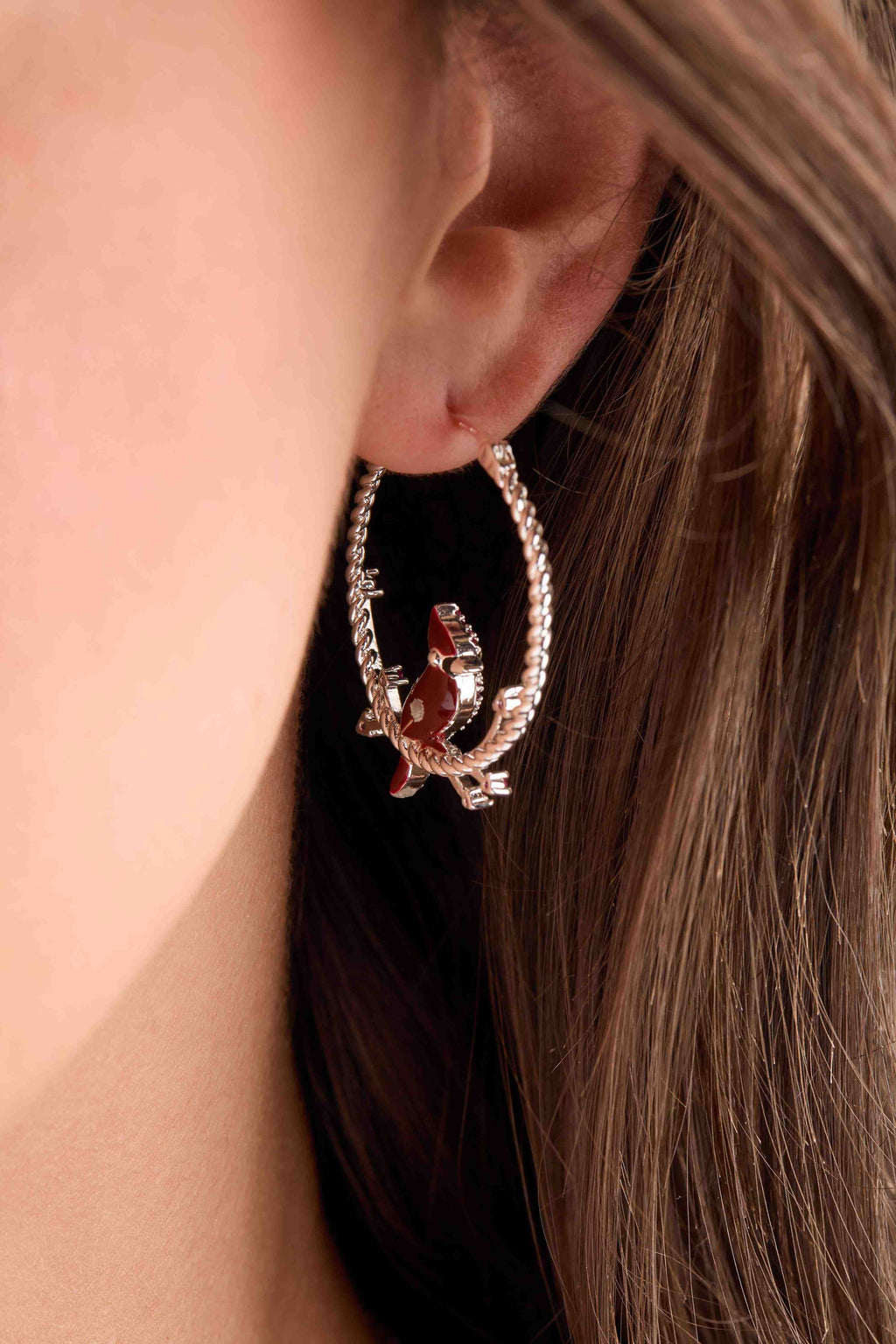 Cardinal Reversible Hoop Earrings: Silver