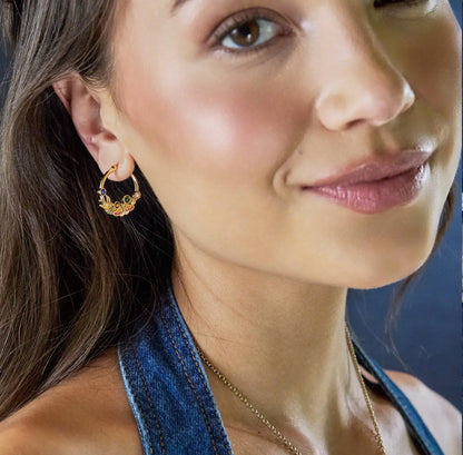 Woodland Gemstone Hoop Earrings