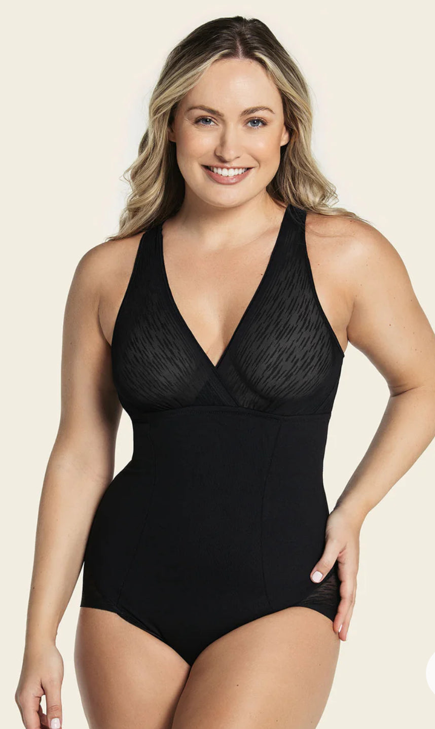 Leonisa Sheer Stripe Detail Sculpting Bodysuit 018517