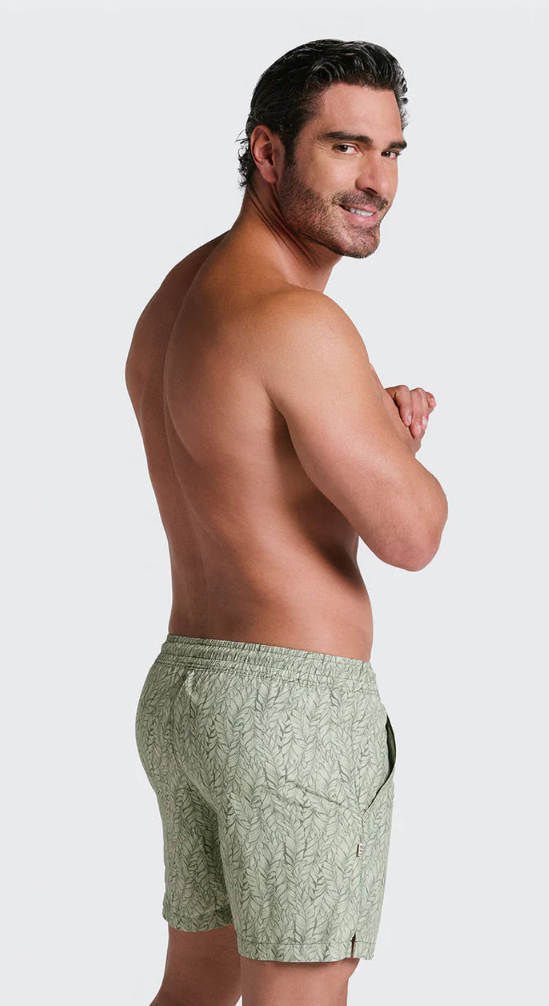 Leo men's blue print swim trunks - view 5
